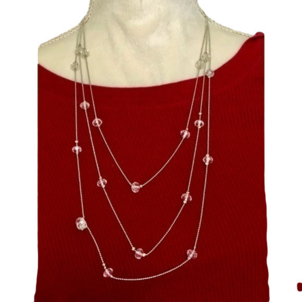 Vintage Three layered Glittery Crystal Necklace